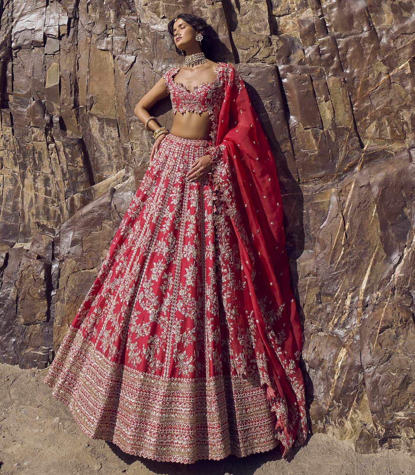 Bhavani Lehenga Set - Red