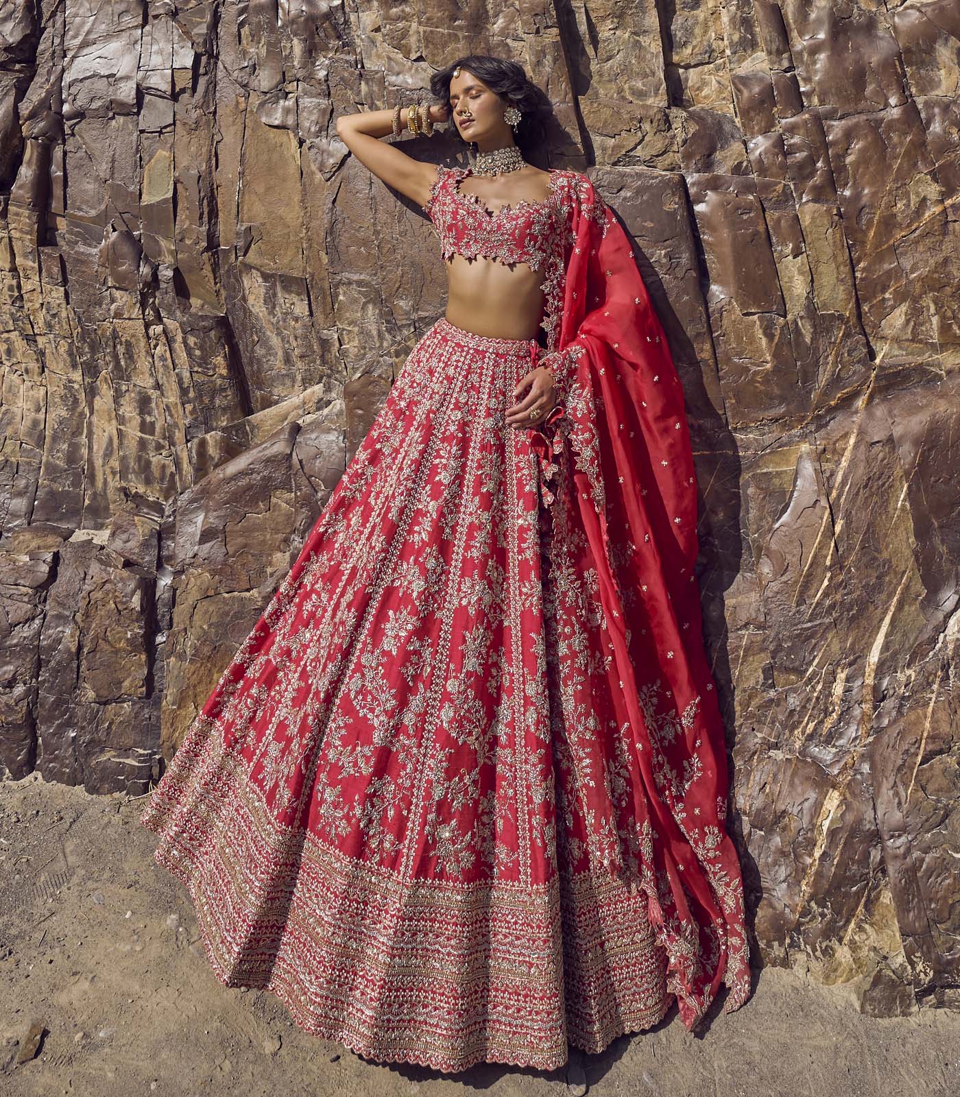 Bhavani Lehenga Set - Red