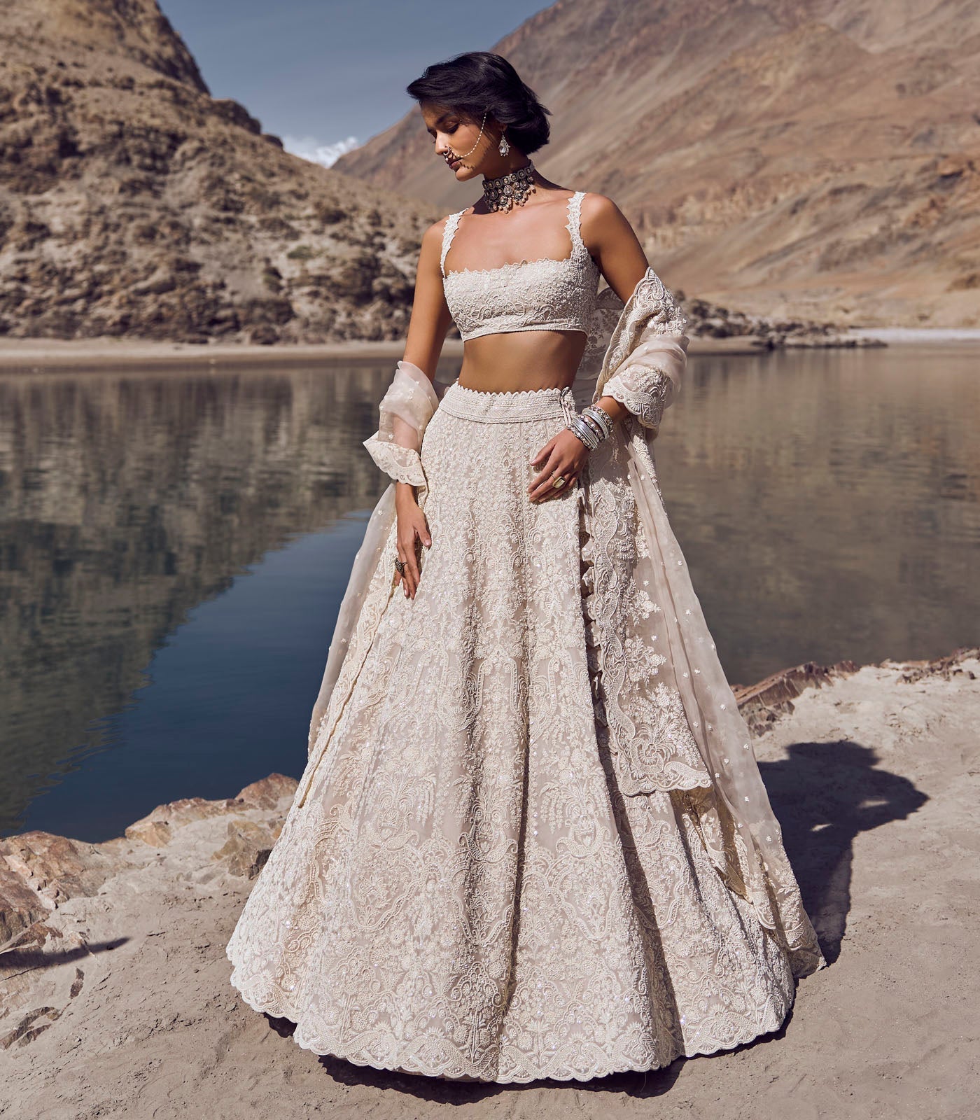 Carmine Lehenga Set