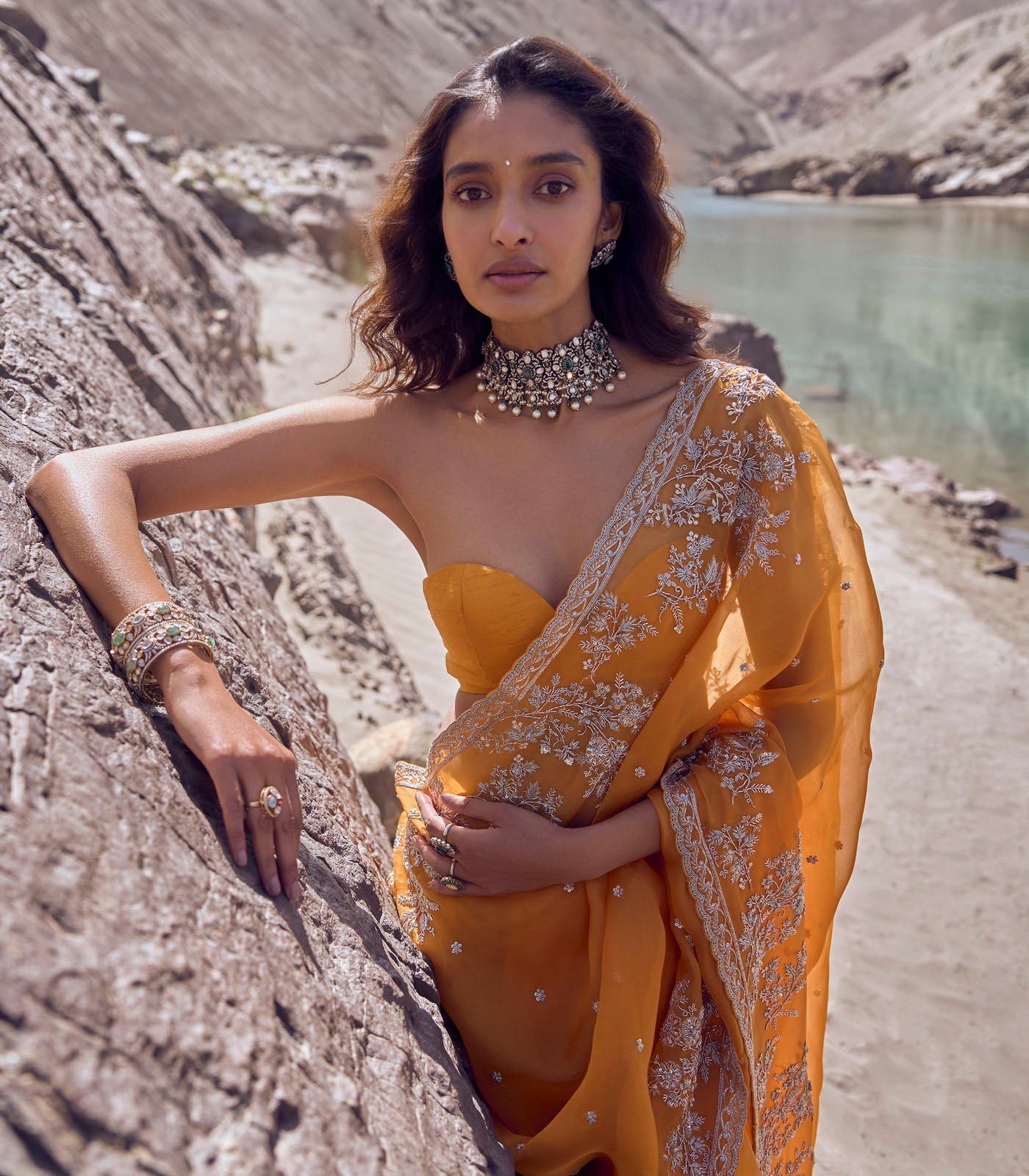 Inayat Saree Set - Orange