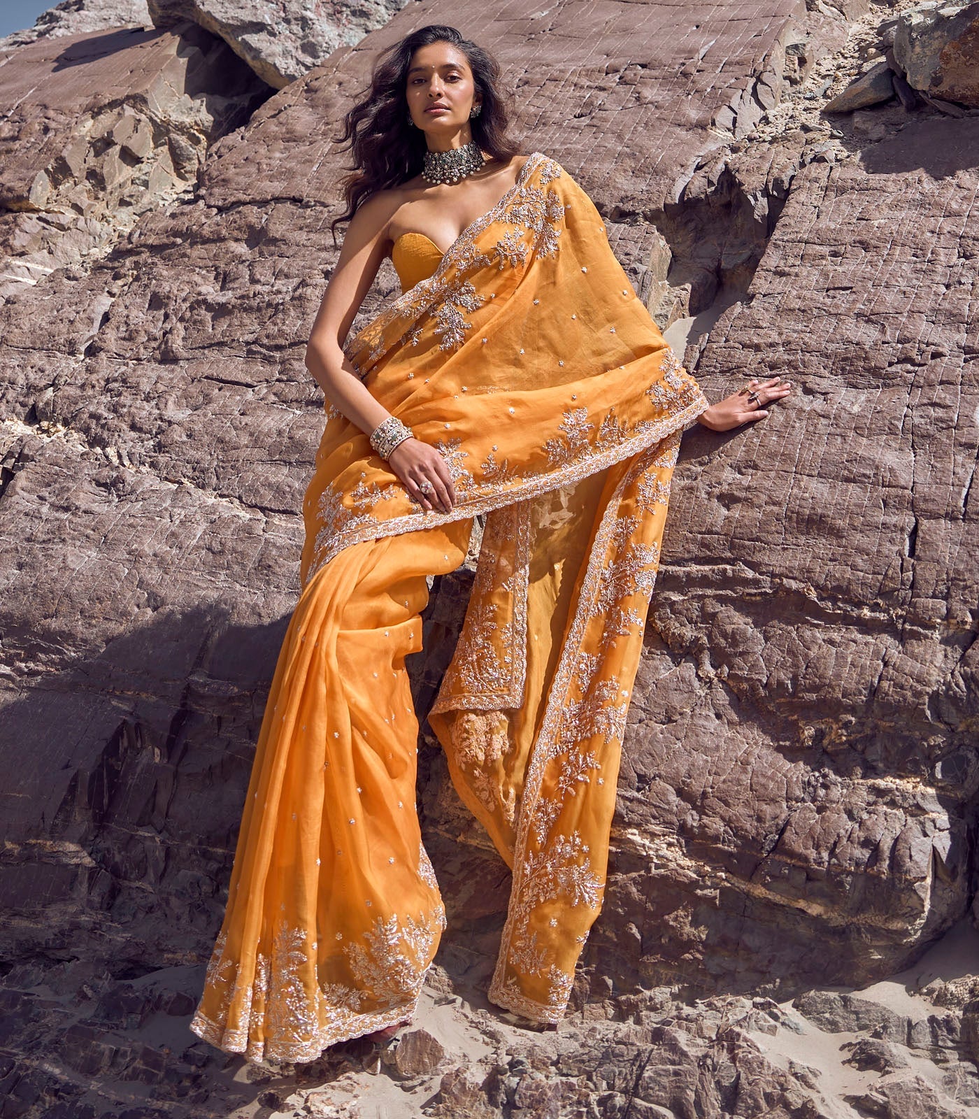 Inayat Saree Set - Orange