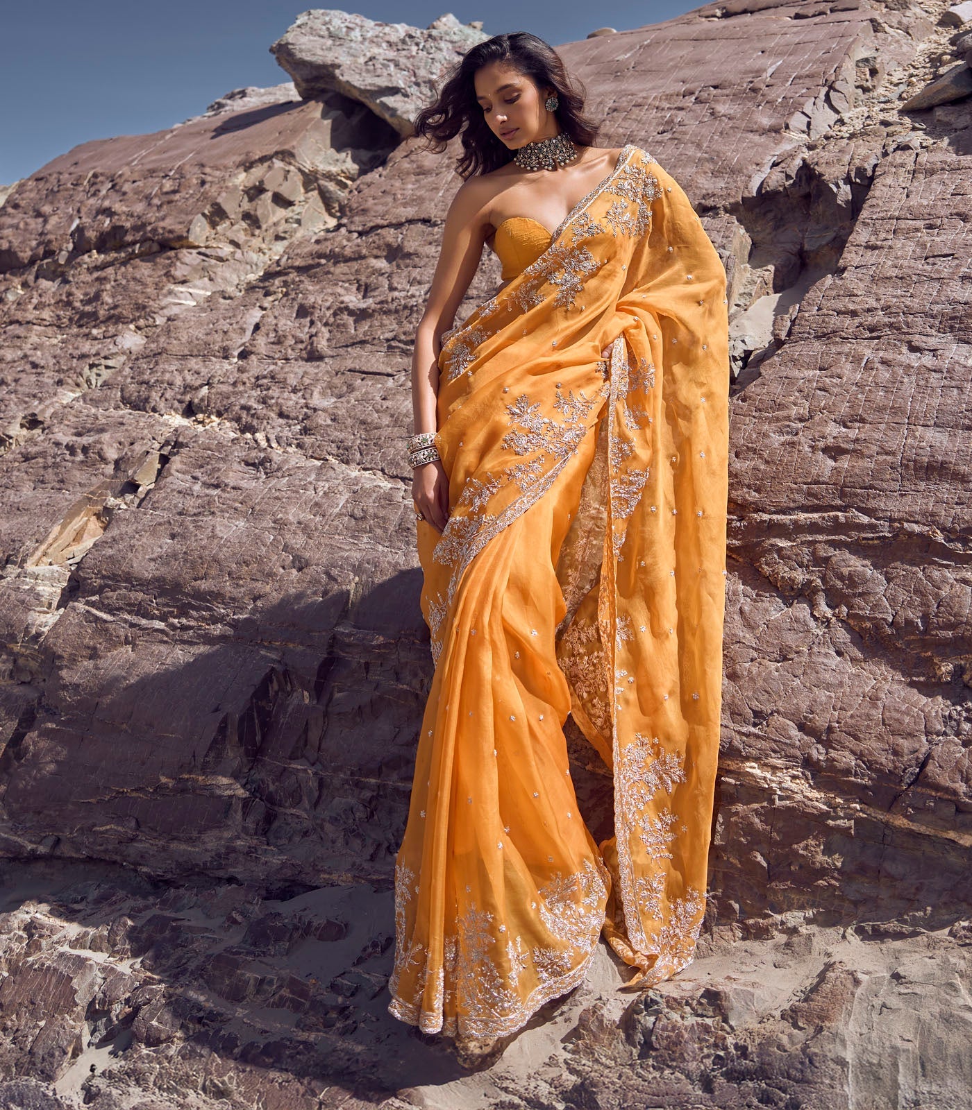 Inayat Saree Set - Orange