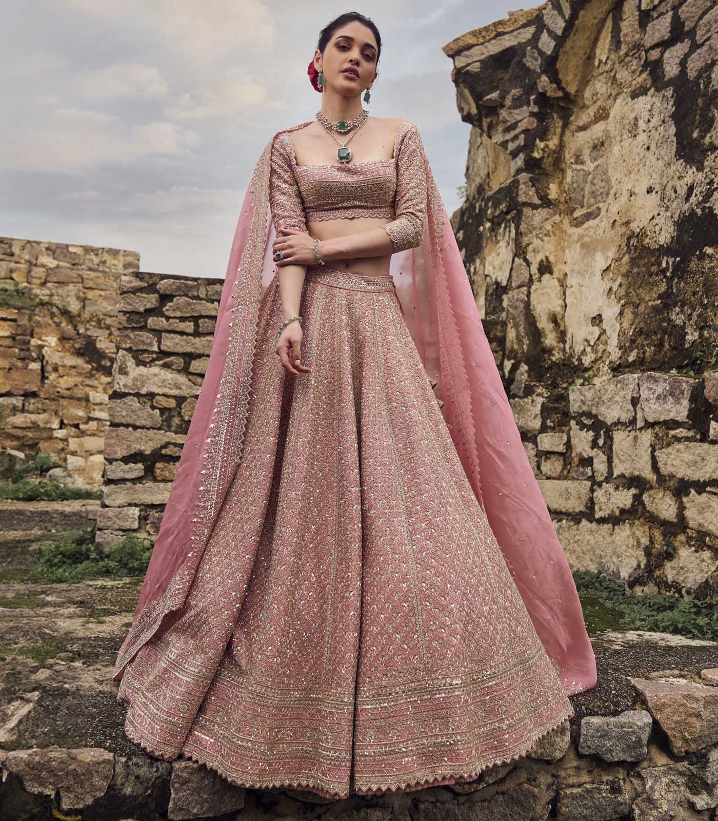 Pinkish Peach Leela Lehenga Set