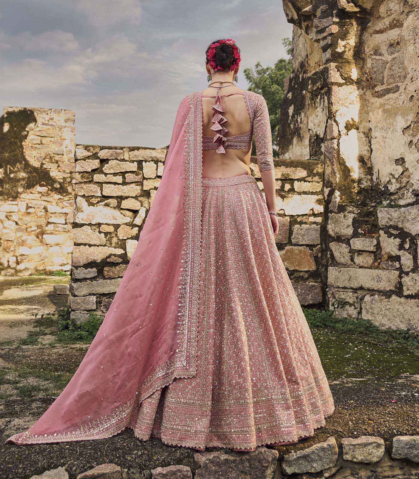 Pinkish Peach Leela Lehenga Set
