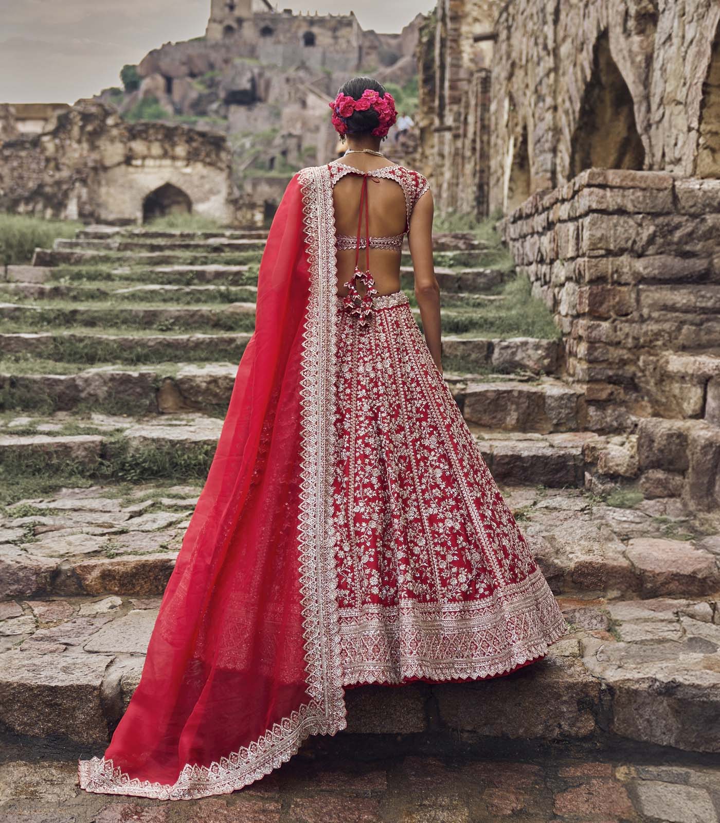 Red Divila Lehenga Set