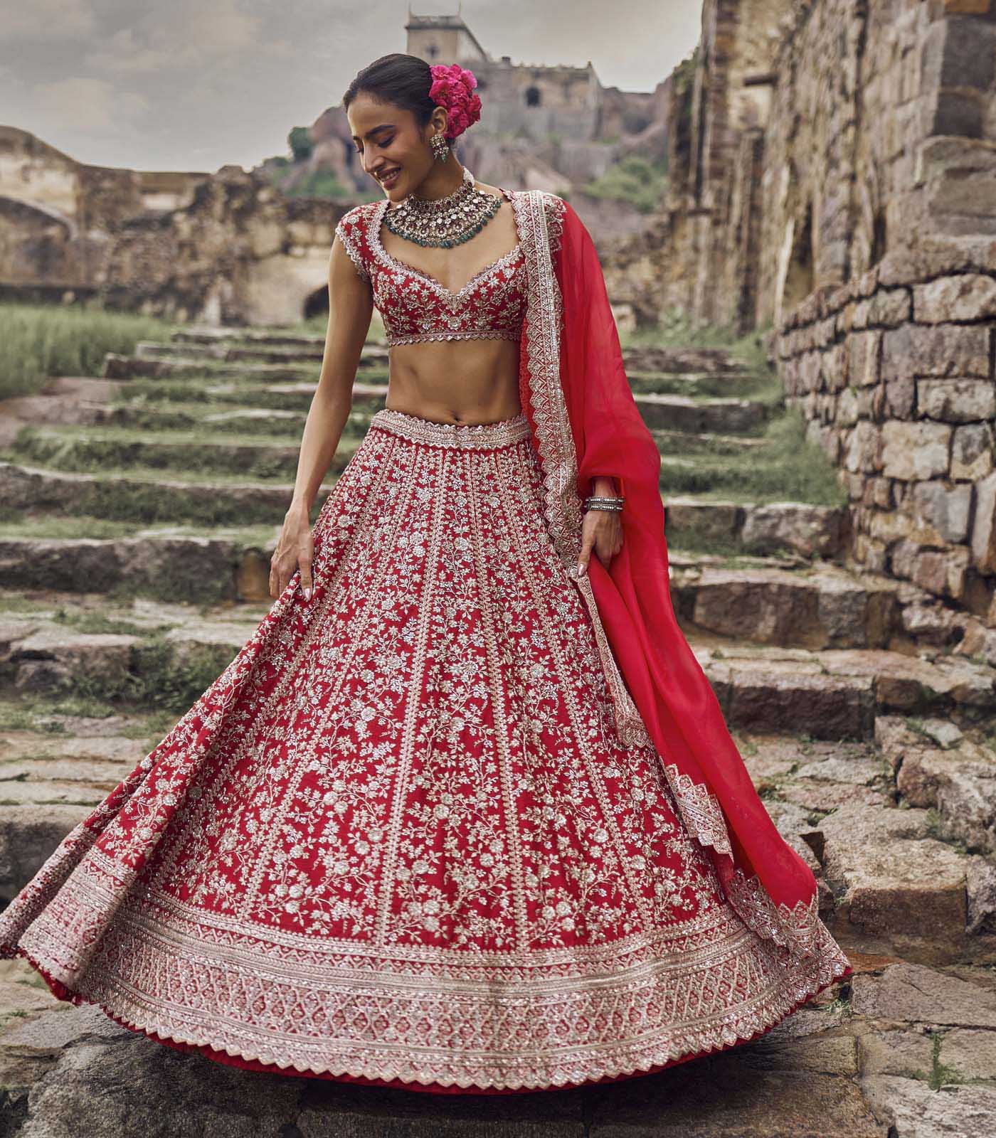 Red Divila Lehenga Set