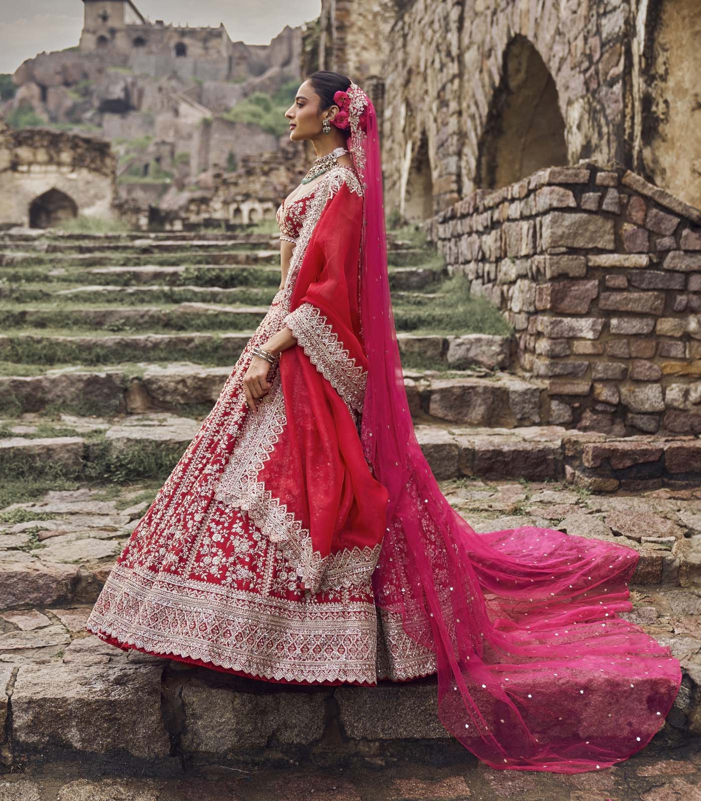 Red Divila Lehenga Set