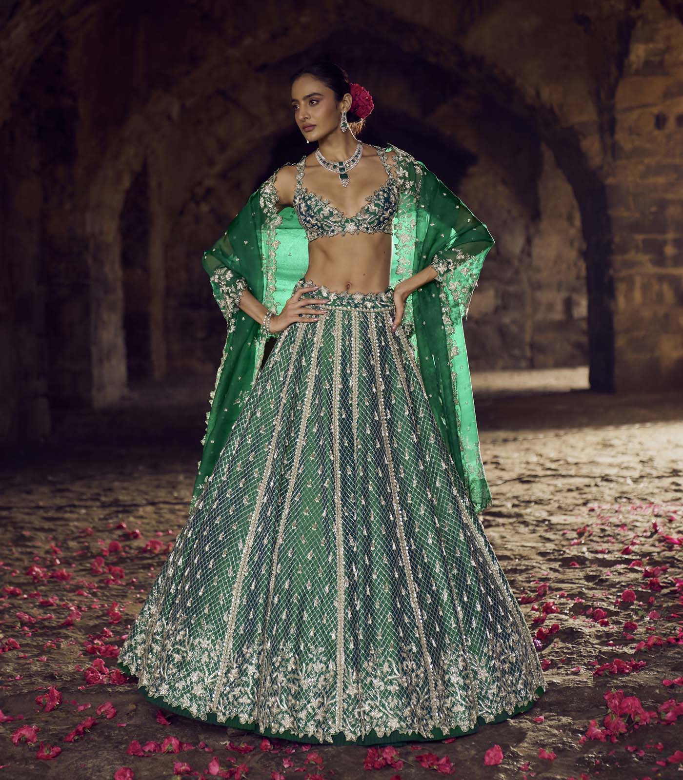 Emerald Green Hustle Lehenga Set