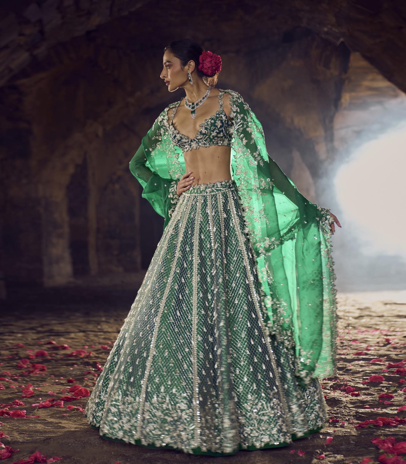 Emerald Green Hustle Lehenga Set