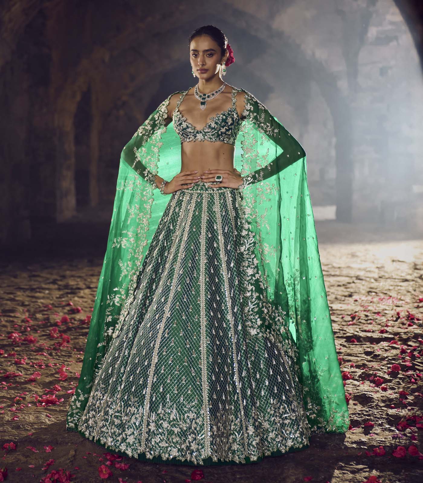 Emerald Green Hustle Lehenga Set