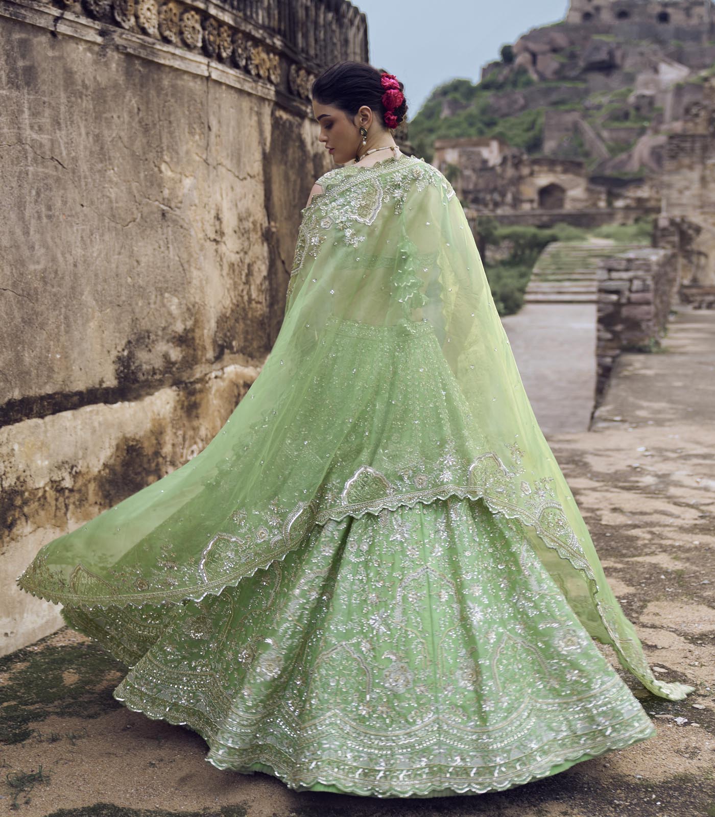 Green Naina Lehenga Set