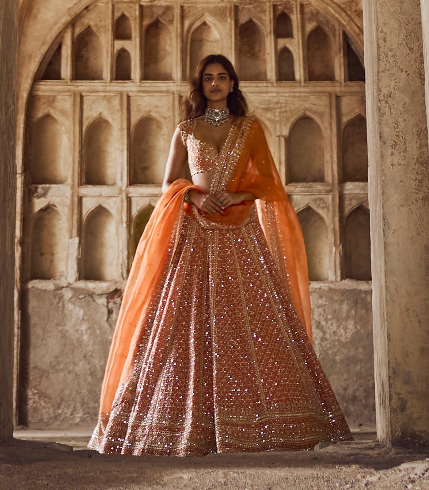 Orange Leela Lehenga Set