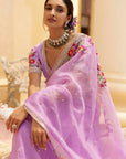 Zardozi Border Saree Set