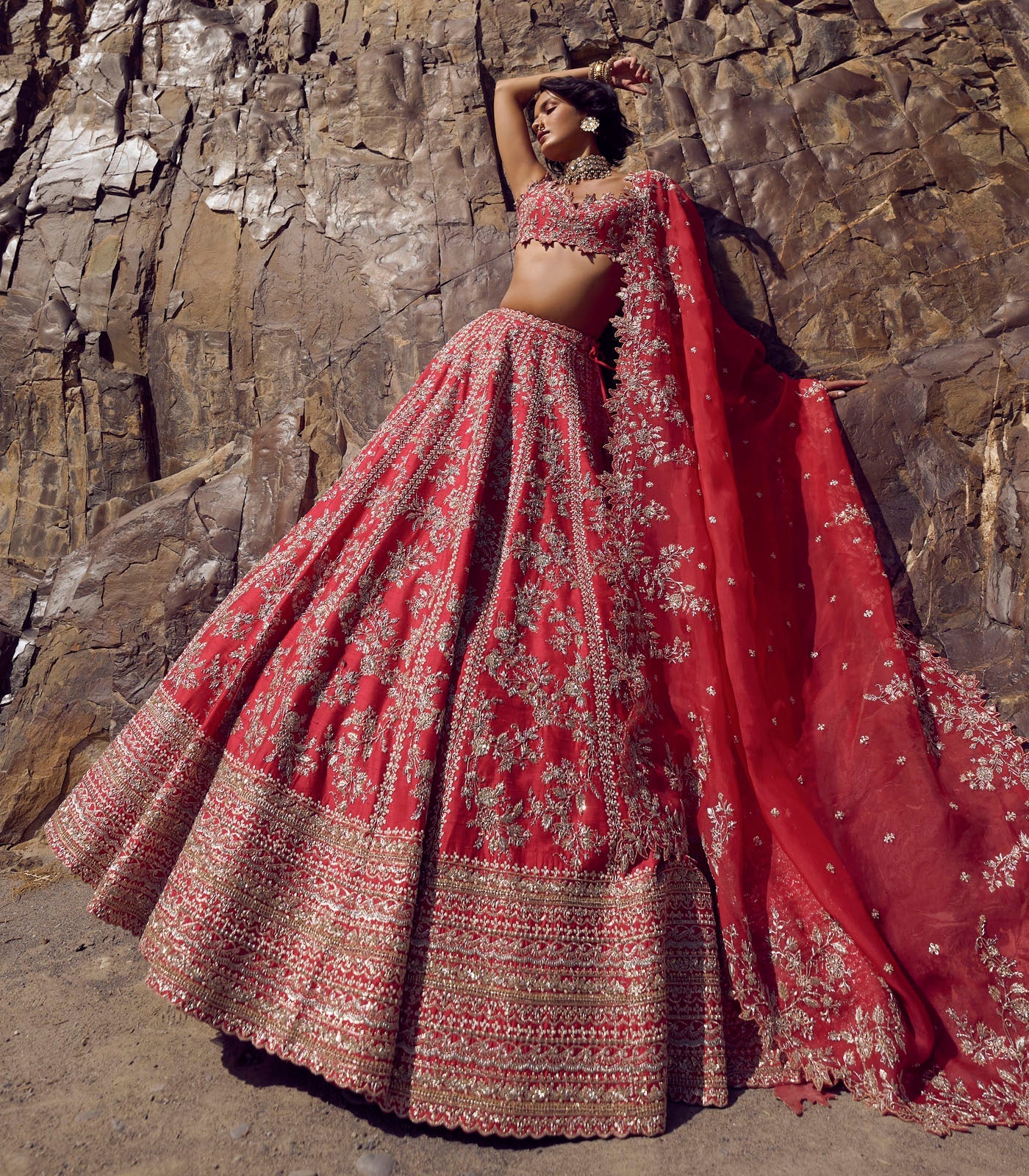 Bhavani Lehenga Set - Red