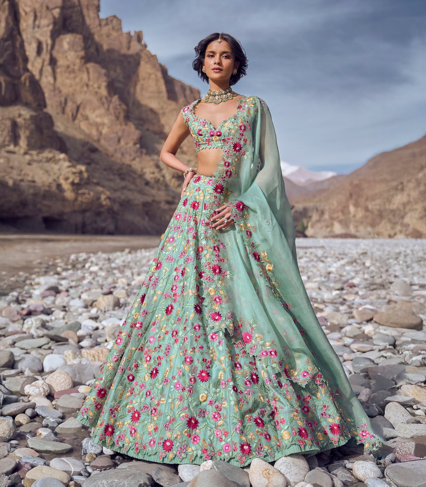 Azure Lehenga Set