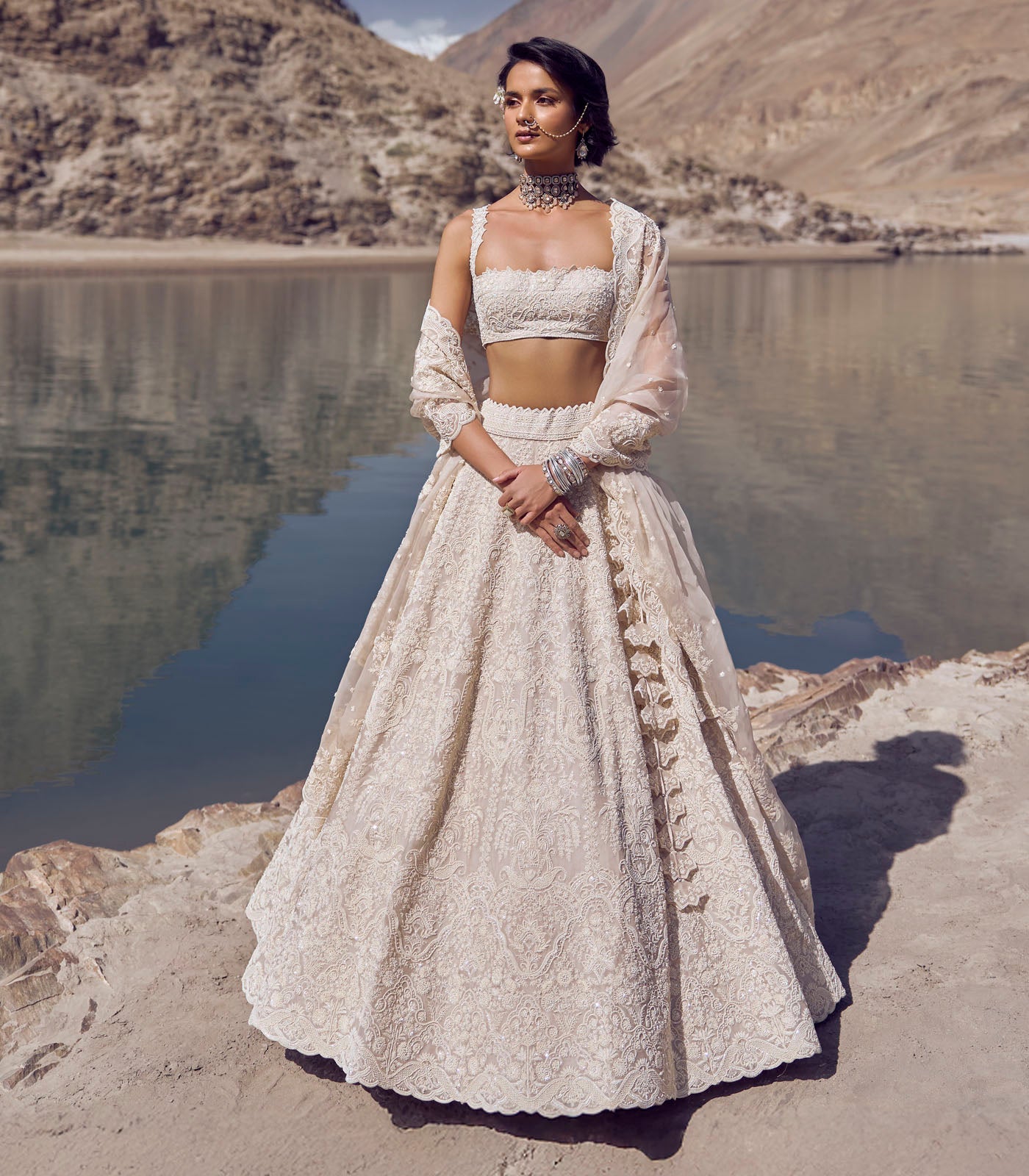 Carmine Lehenga Set