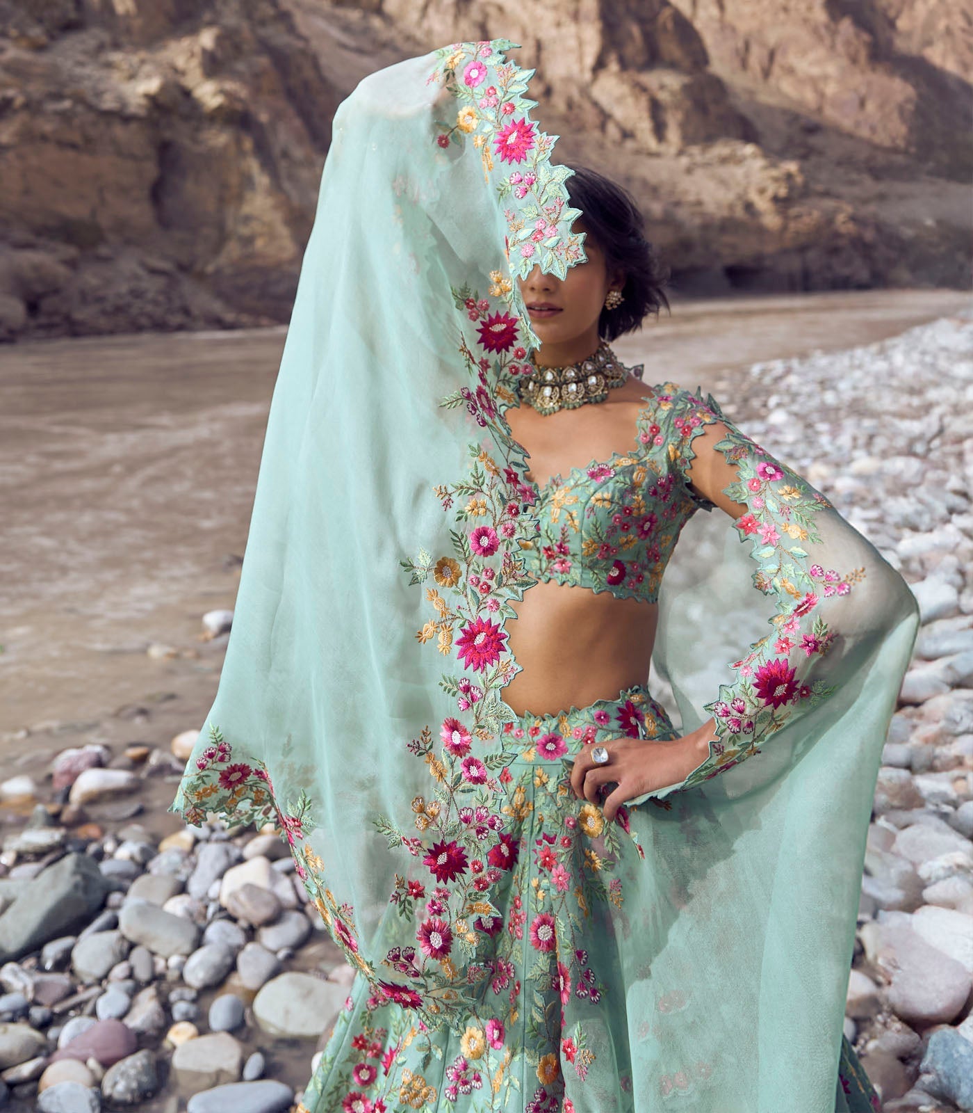Azure Lehenga Set