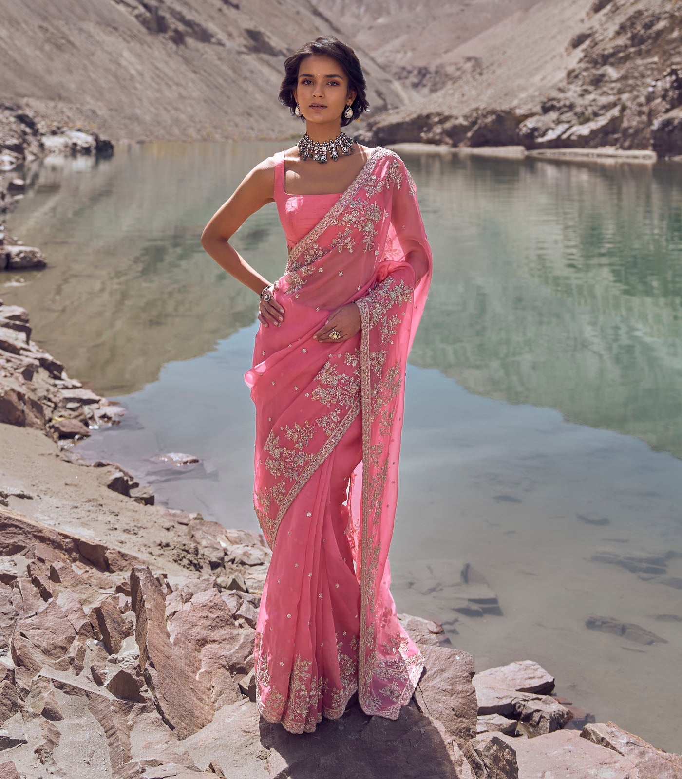Inayat Saree Set - Pink