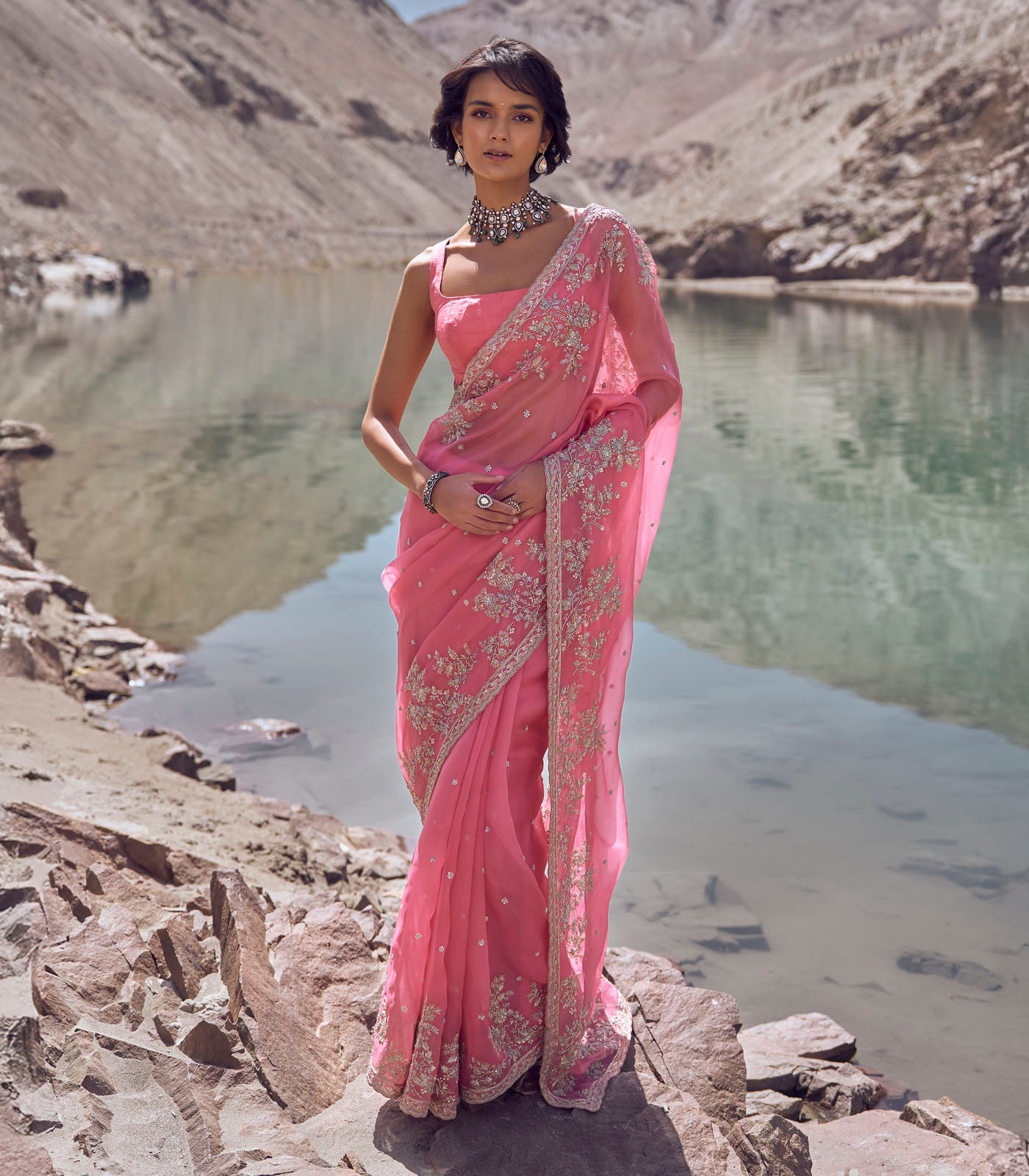 Inayat Saree Set - Pink