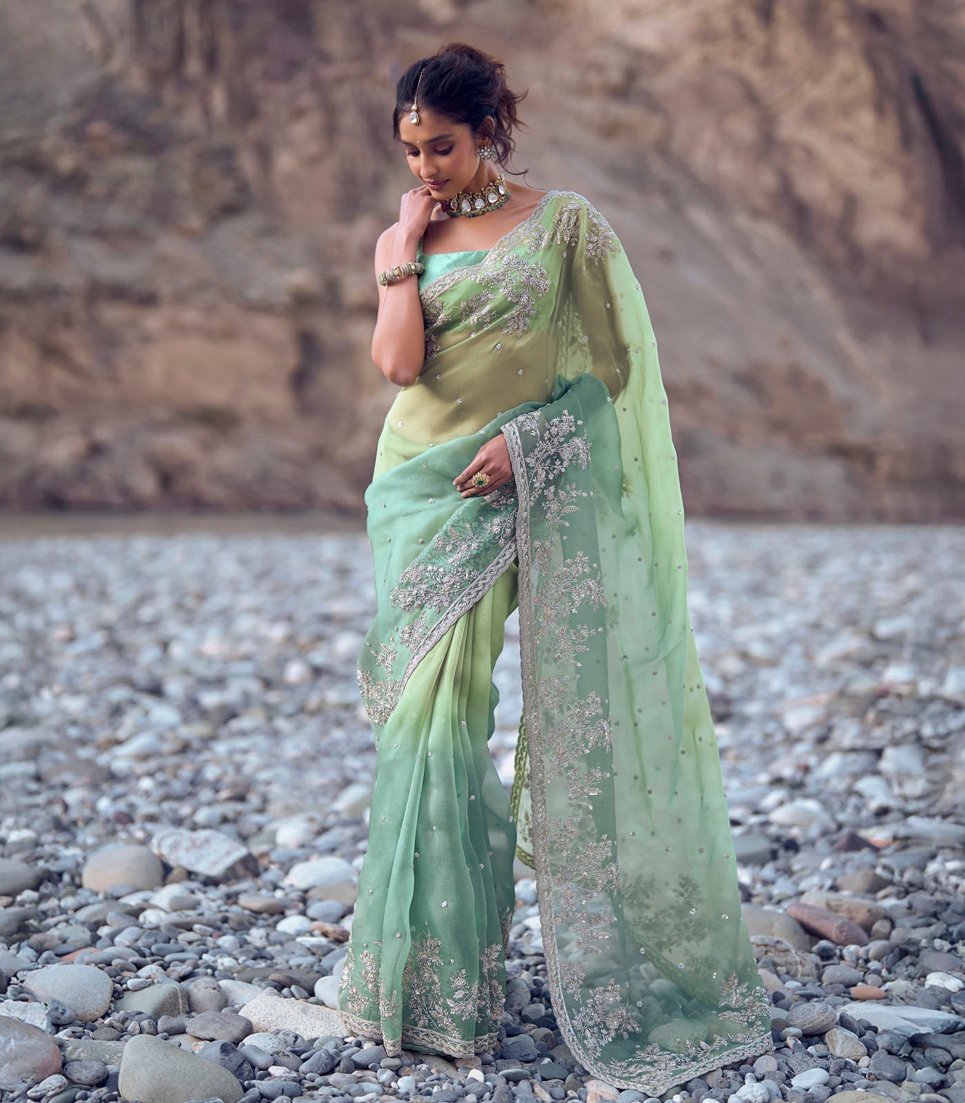 Inayat Saree Set - Green