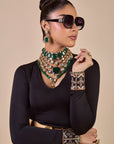 Rich Black - Giraffe Print Skirt Set