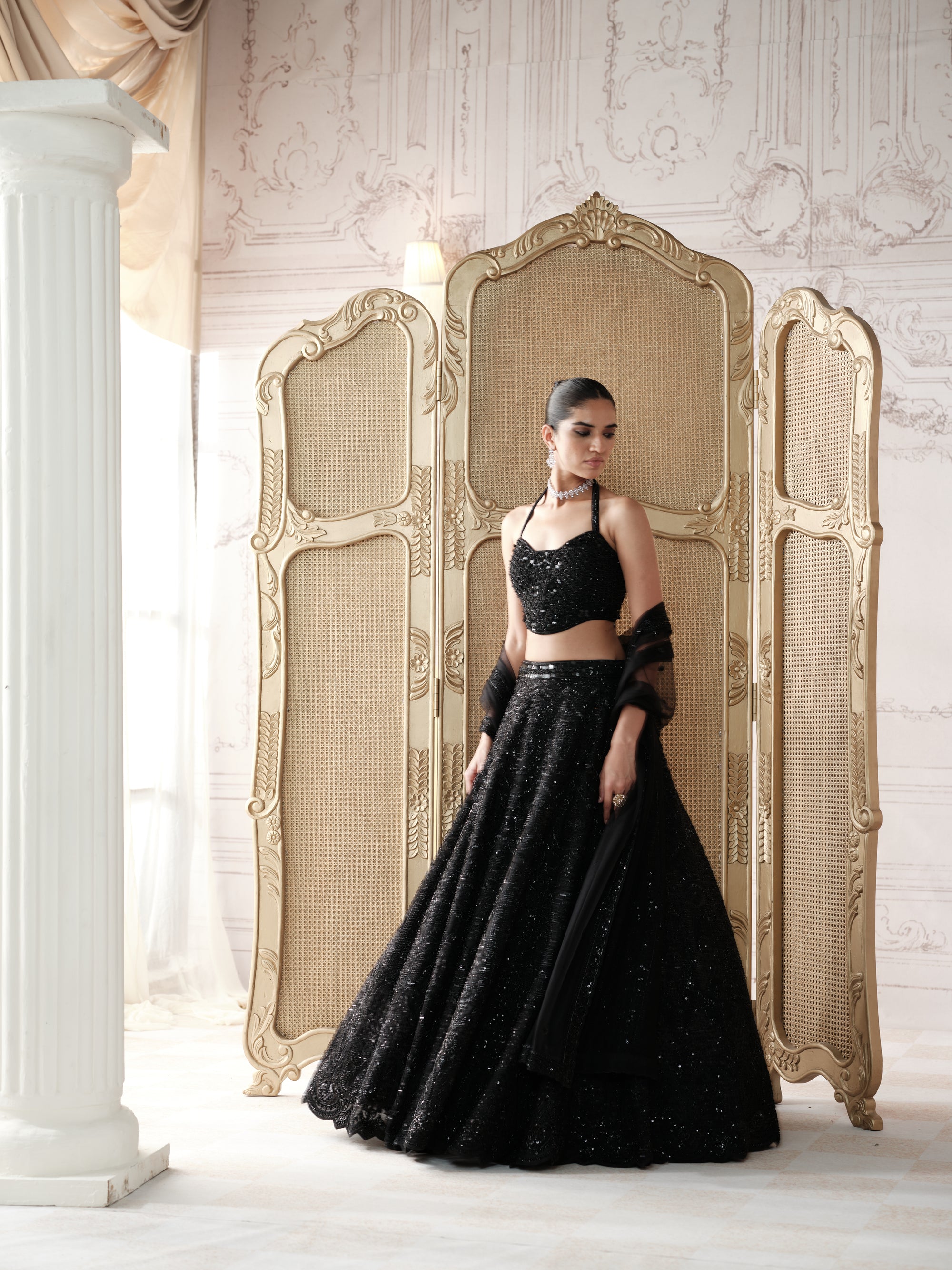 Noir Etoile Embroidered Lehenga Set