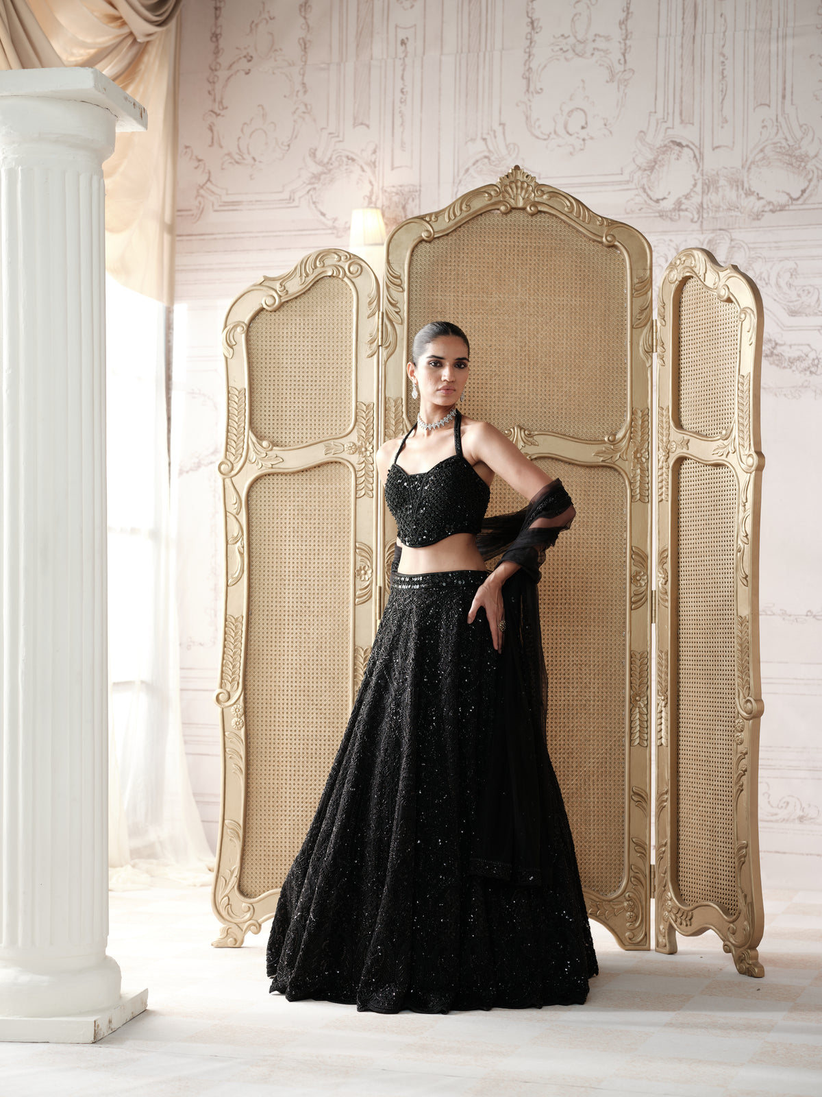 Noir Etoile Embroidered Lehenga Set