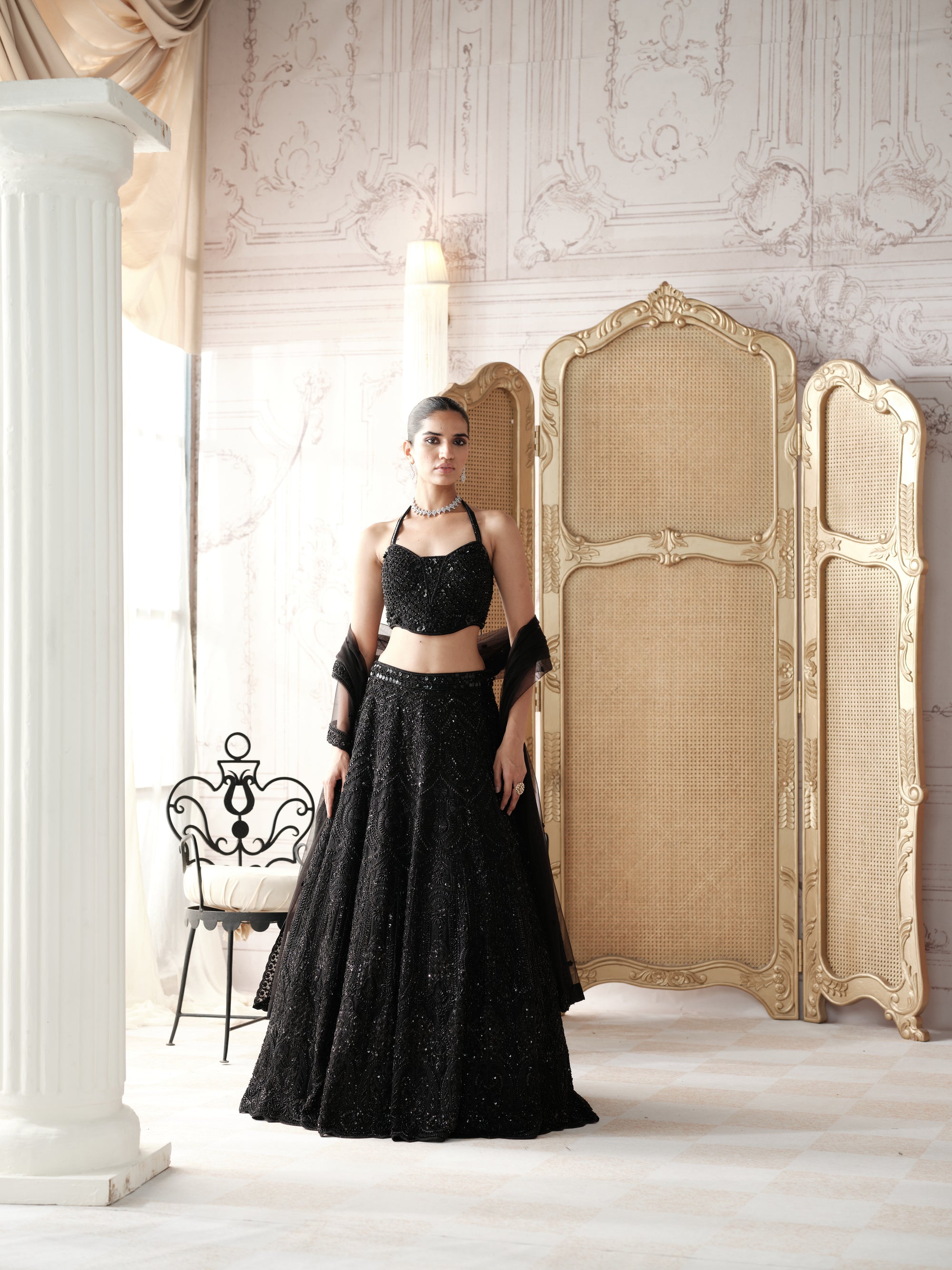 Noir Etoile Embroidered Lehenga Set
