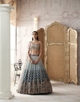 Aqua Lagoon Embroidered Lehenga Set