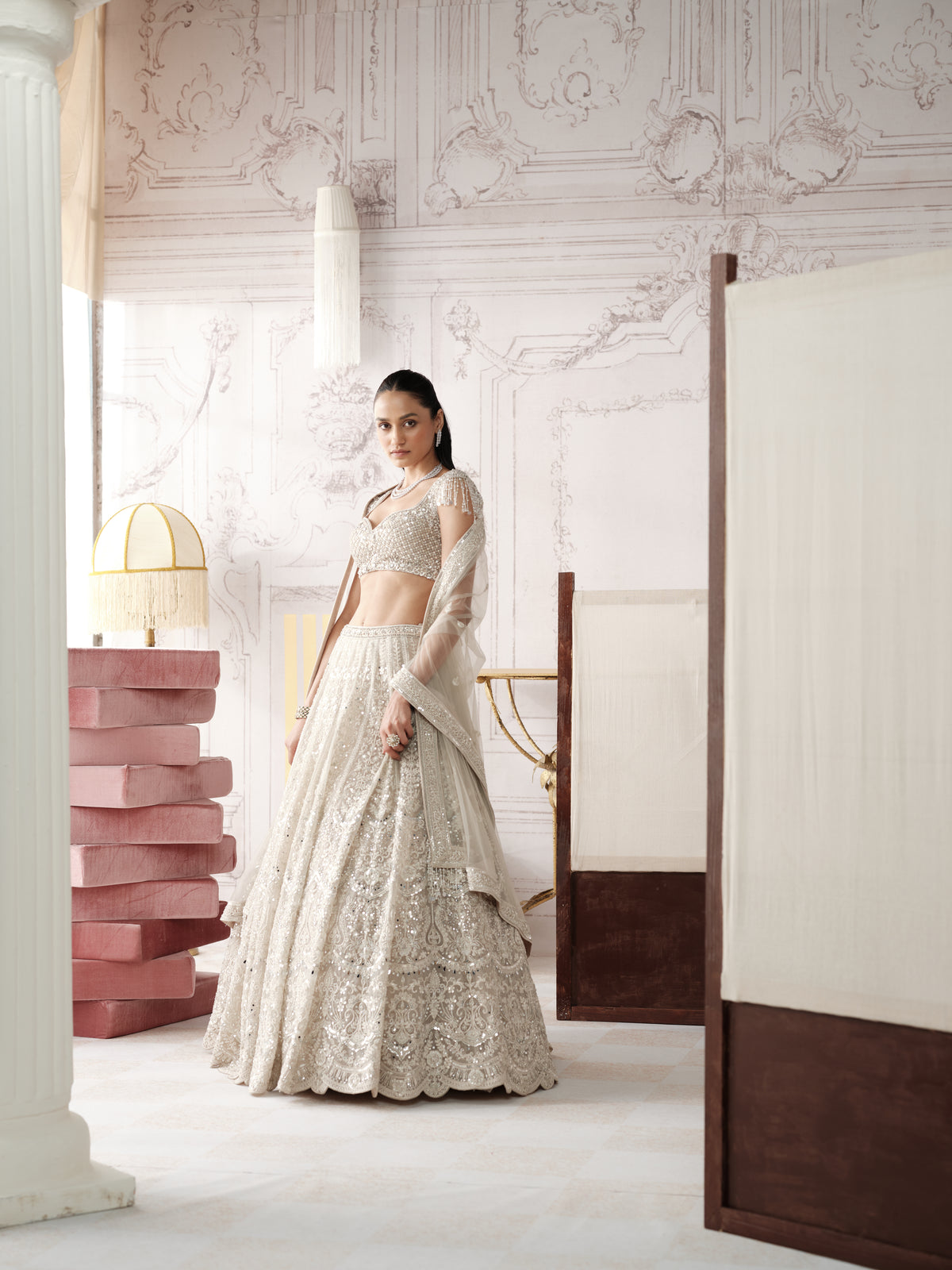 Platinum Eclat Embroidered Lehenga Set