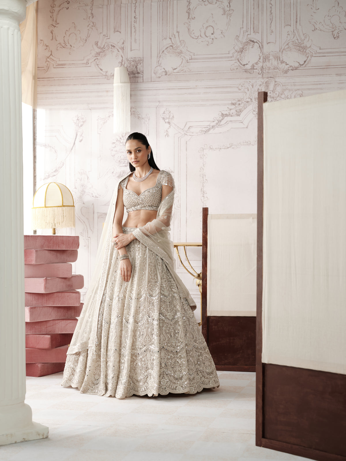 Platinum Eclat Embroidered Lehenga Set