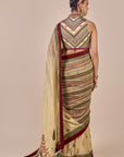 Creme Ivory - Multi Hued Saree Set