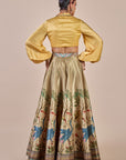 Creme Ivory - Yellow Skirt Set