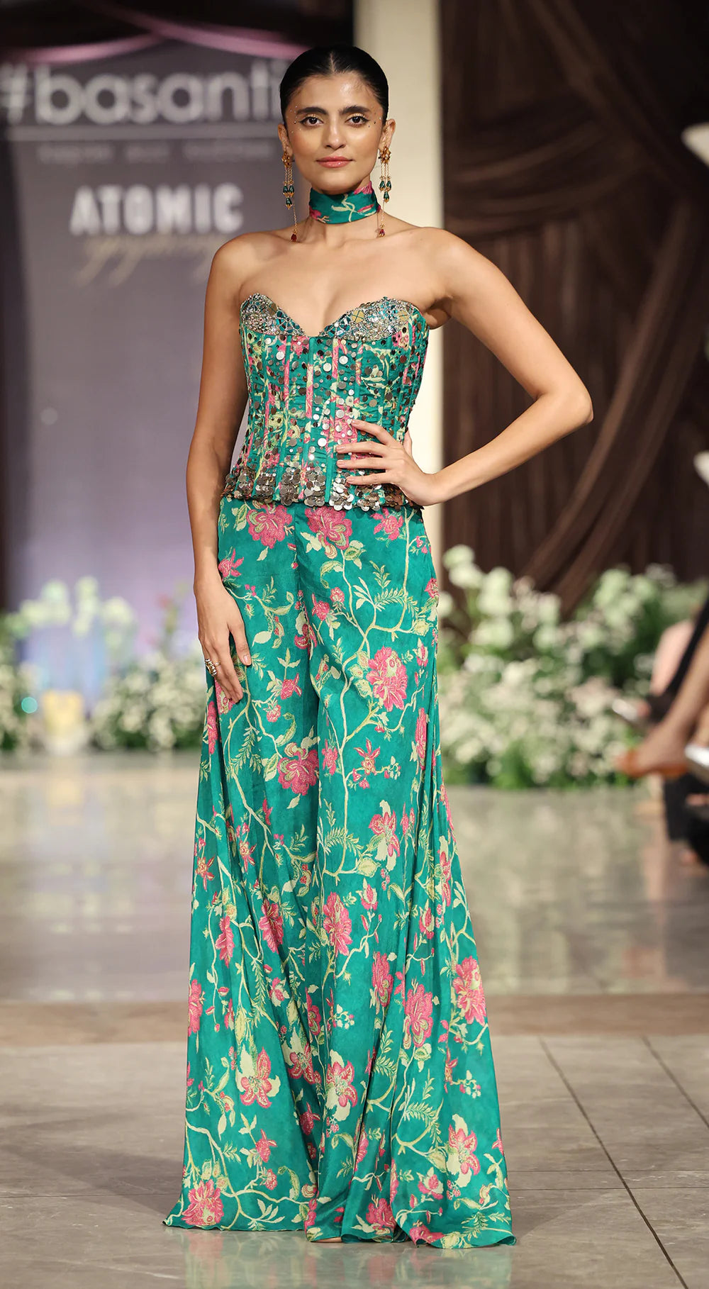 The Celestial Garden Corset Sharara Set - Ready to Ship