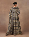 Black - Gold Anarkali Set | Muraqqa