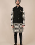 Black Trousers With Ombre Piping