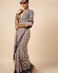 Blush Nugrey Printed Saree Set