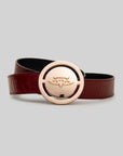 Burgundy - Green Reversible Belt