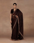 Burgundy Jamawar Saree Set