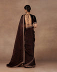 Burgundy Jamawar Saree Set
