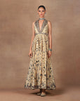 Butter Yellow Anarkali Set | Muraqqa