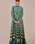 Teal Chevron Anarkali