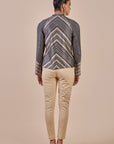 Creme Ivory Chevron Reversible Ika Jacket