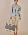 Creme Ivory Chevron Reversible Ika Jacket