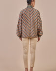 Olive Green - Rust Chevron Short Top