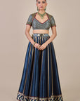 Midnight Blue Chevron Skirt Set