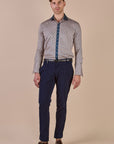 Navy Blue - Ivory Shirt