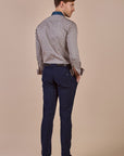 Navy Blue - Ivory Shirt
