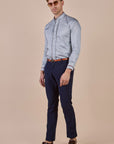 Sky Blue Tonal Print Shirt