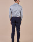 Sky Blue Tonal Print Shirt